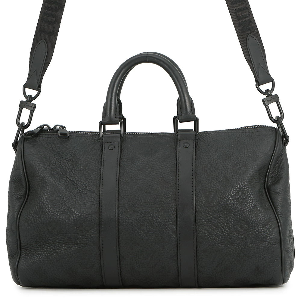 Louis Vuitton Keepall Bandouliere Monogram Taurillon 2way Shoulder Bag Black